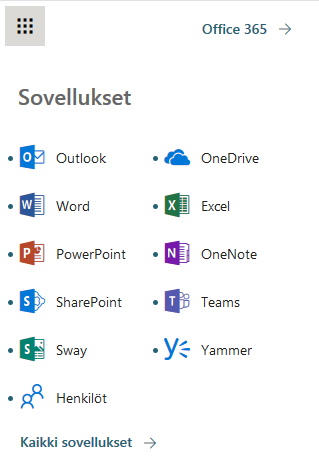 Office 365 -sovellukset